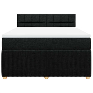 Κρεβάτι Boxspring με Στρώμα Μαύρο 160x200 εκ. Υφασμάτινο - Pakobazaar