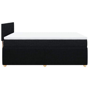 Κρεβάτι Boxspring με Στρώμα Μαύρο 160x200 εκ. Υφασμάτινο - Pakobazaar