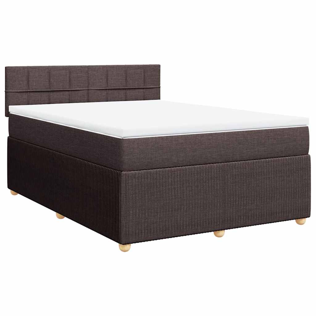 Κρεβάτι Boxspring με Στρώμα Σκούρο Καφέ 160x200 εκ Υφασμάτινο - Pakobazaar