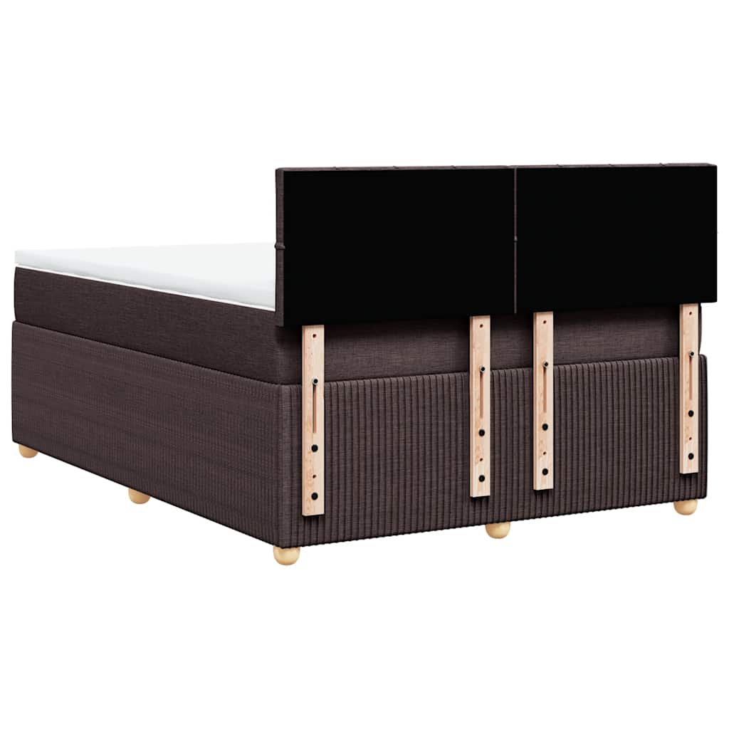 Κρεβάτι Boxspring με Στρώμα Σκούρο Καφέ 160x200 εκ Υφασμάτινο - Pakobazaar