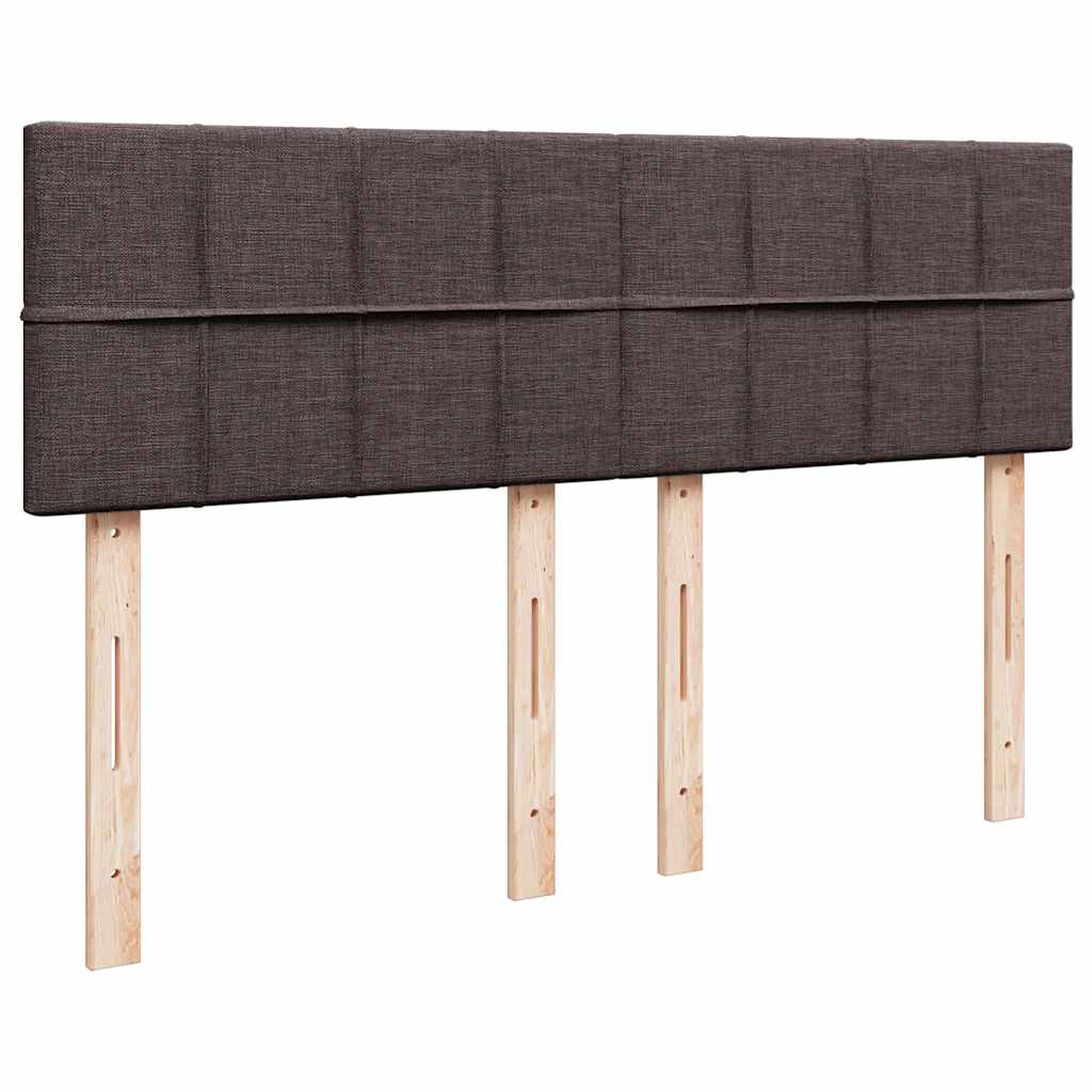 Κρεβάτι Boxspring με Στρώμα Σκούρο Καφέ 160x200 εκ Υφασμάτινο - Pakobazaar