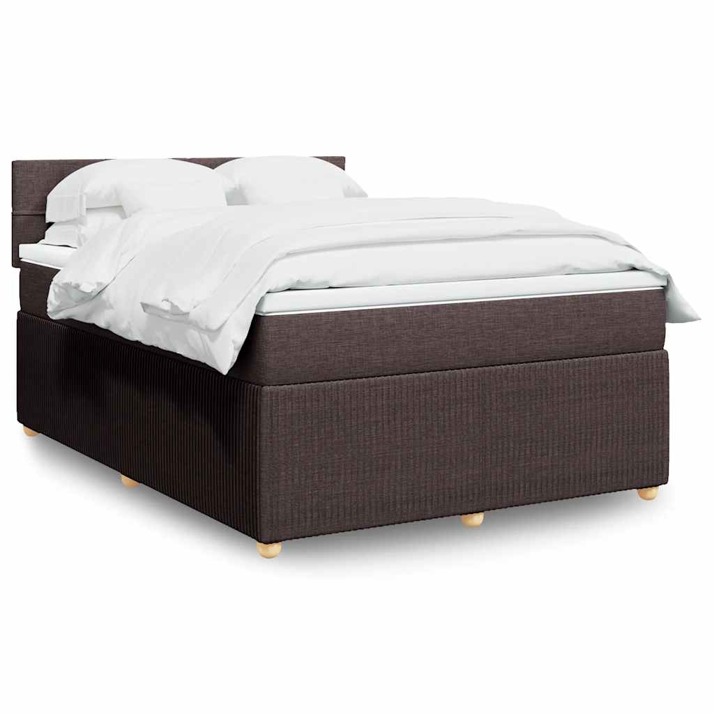 Κρεβάτι Boxspring με Στρώμα Σκούρο Καφέ 160x200 εκ Υφασμάτινο - Pakobazaar