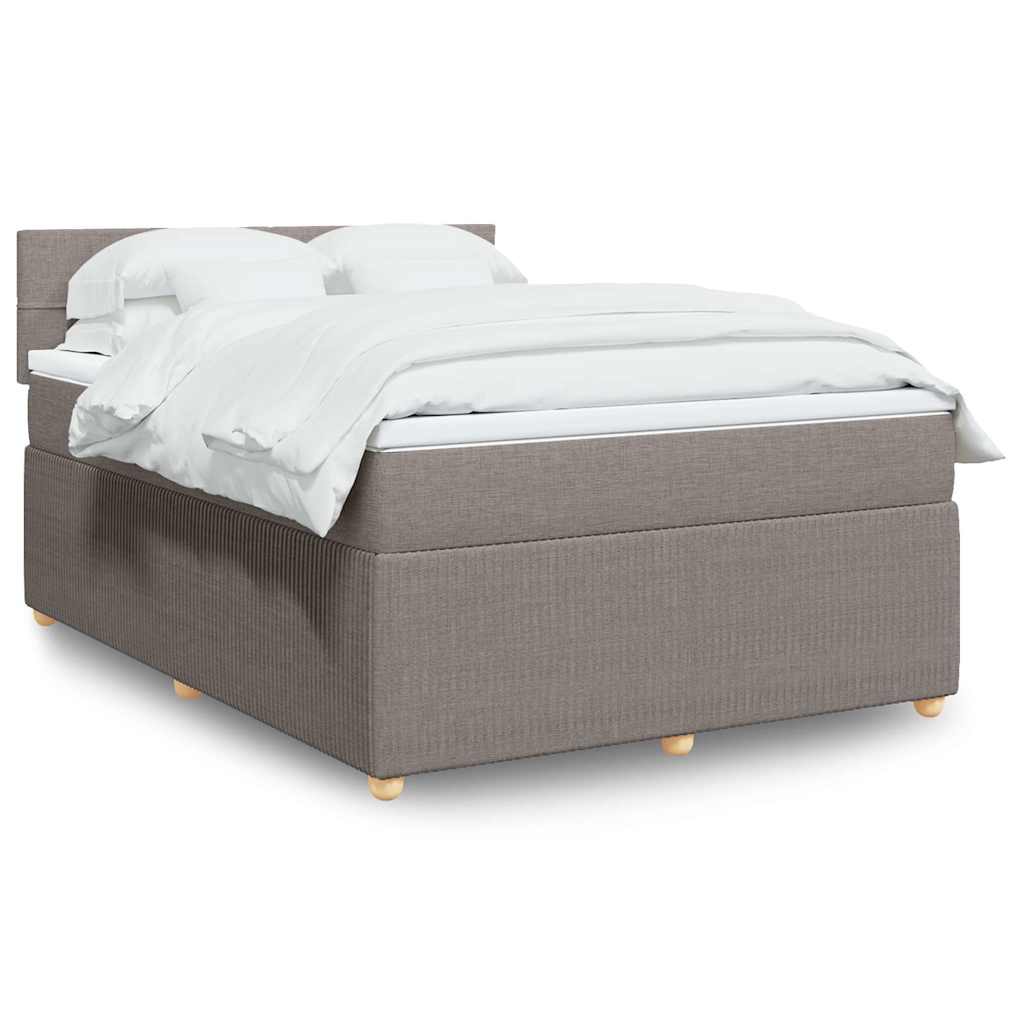 Κρεβάτι Boxspring με Στρώμα Taupe 160x200 εκ. Υφασμάτινο - Pakobazaar