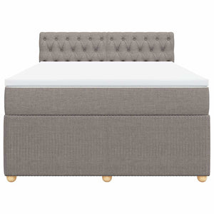 Κρεβάτι Boxspring με Στρώμα Taupe 160x200 εκ. Υφασμάτινο - Pakobazaar