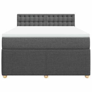 Κρεβάτι Boxspring με Στρώμα Σκούρο Γκρι 160x200 εκ Υφασμάτινο - Pakobazaar