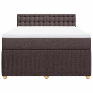 Κρεβάτι Boxspring με Στρώμα Σκούρο Καφέ 160x200 εκ Υφασμάτινο - Pakobazaar