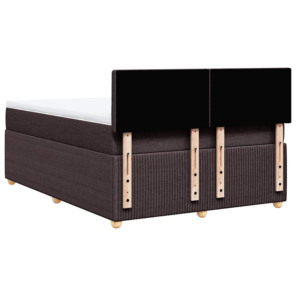 Κρεβάτι Boxspring με Στρώμα Σκούρο Καφέ 160x200 εκ Υφασμάτινο - Pakobazaar