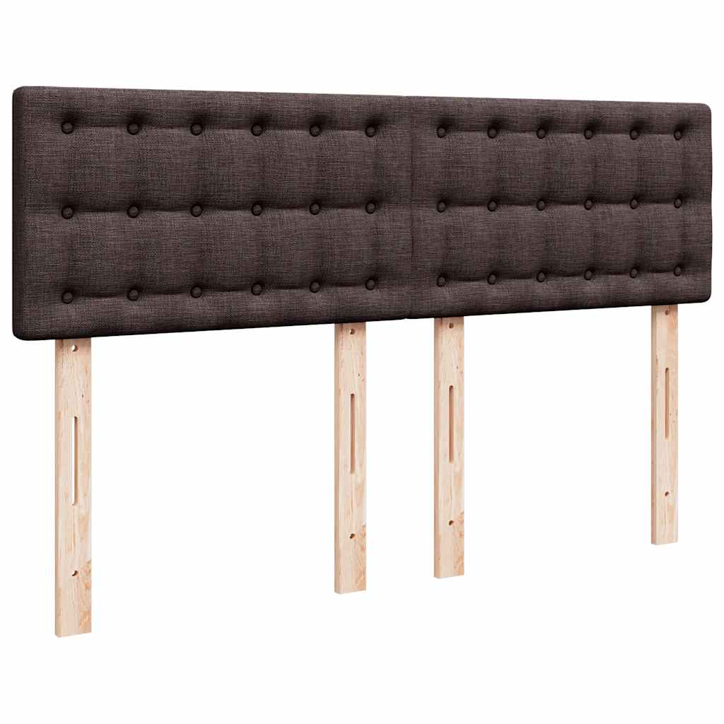 Κρεβάτι Boxspring με Στρώμα Σκούρο Καφέ 160x200 εκ Υφασμάτινο - Pakobazaar