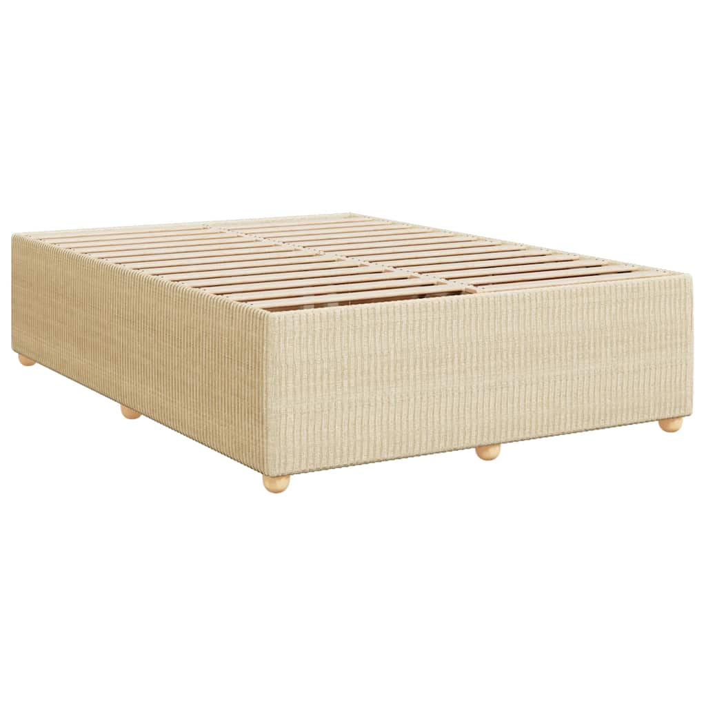 Κρεβάτι Boxspring με Στρώμα Κρεμ 160x200 εκ. Υφασμάτινο - Pakobazaar
