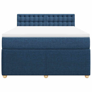 Κρεβάτι Boxspring με Στρώμα Μπλε 160x200 εκ. Υφασμάτινο - Pakobazaar