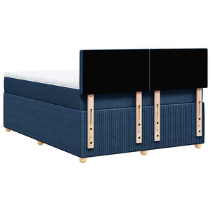 Κρεβάτι Boxspring με Στρώμα Μπλε 160x200 εκ. Υφασμάτινο - Pakobazaar