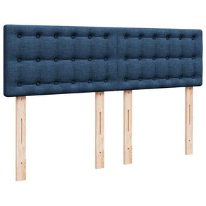 Κρεβάτι Boxspring με Στρώμα Μπλε 160x200 εκ. Υφασμάτινο - Pakobazaar