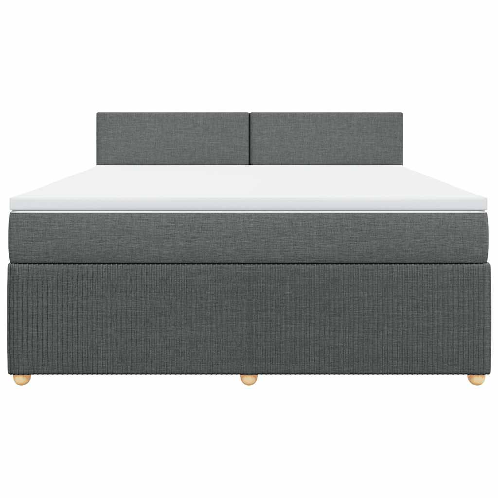 Κρεβάτι Boxspring με Στρώμα Σκούρο Γκρι 180x200 εκ Υφασμάτιν - Pakobazaar