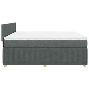 Κρεβάτι Boxspring με Στρώμα Σκούρο Γκρι 180x200 εκ Υφασμάτιν - Pakobazaar