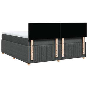 Κρεβάτι Boxspring με Στρώμα Σκούρο Γκρι 180x200 εκ Υφασμάτιν - Pakobazaar