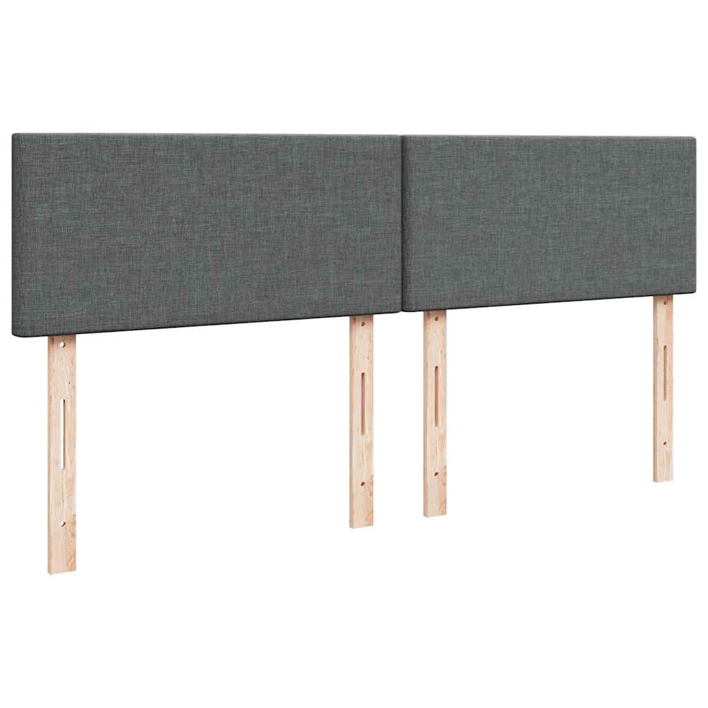 Κρεβάτι Boxspring με Στρώμα Σκούρο Γκρι 180x200 εκ Υφασμάτιν - Pakobazaar