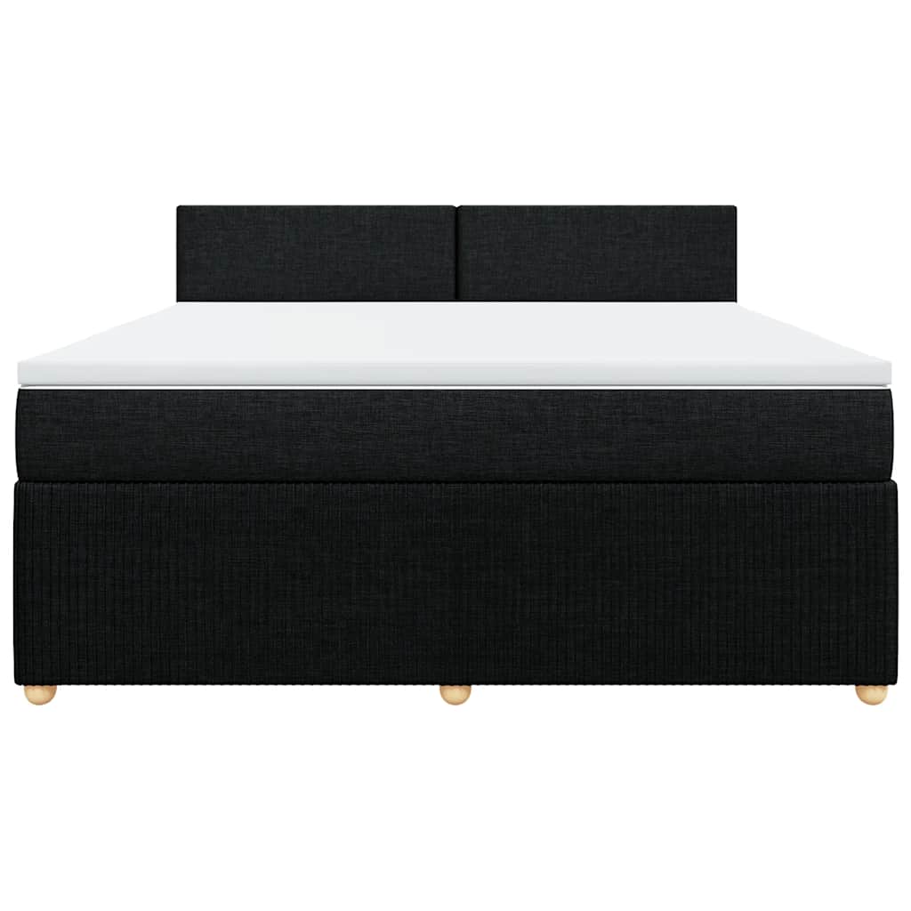 Κρεβάτι Boxspring με Στρώμα Μαύρο 180x200 εκ. Υφασμάτινο - Pakobazaar