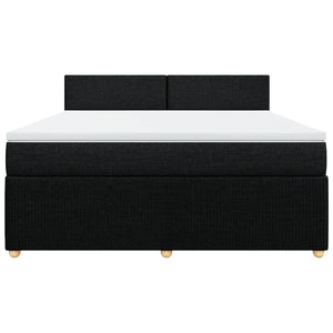 Κρεβάτι Boxspring με Στρώμα Μαύρο 180x200 εκ. Υφασμάτινο - Pakobazaar