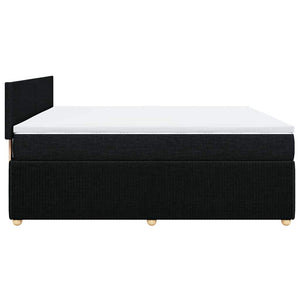 Κρεβάτι Boxspring με Στρώμα Μαύρο 180x200 εκ. Υφασμάτινο - Pakobazaar