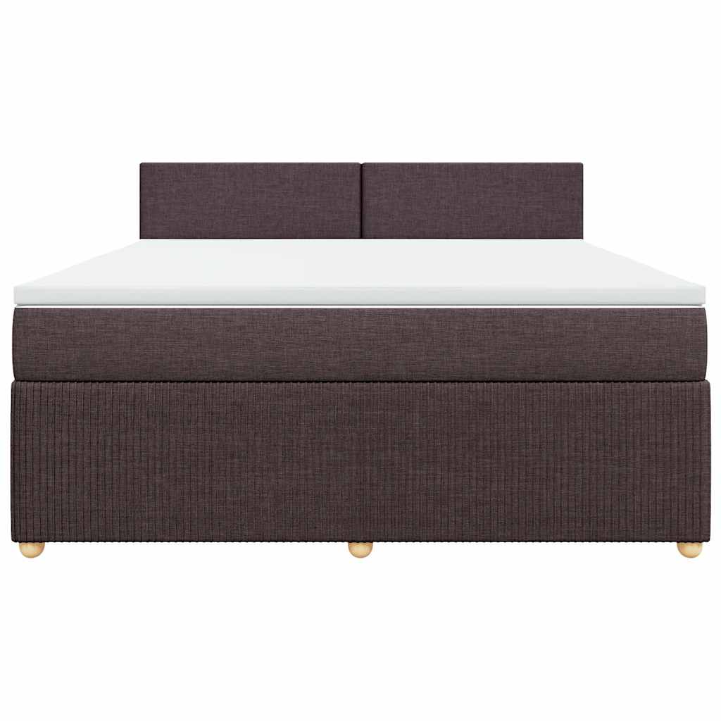 Κρεβάτι Boxspring με Στρώμα Σκούρο Καφέ 180x200 εκ Υφασμάτινο - Pakobazaar