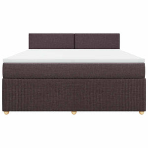 Κρεβάτι Boxspring με Στρώμα Σκούρο Καφέ 180x200 εκ Υφασμάτινο - Pakobazaar
