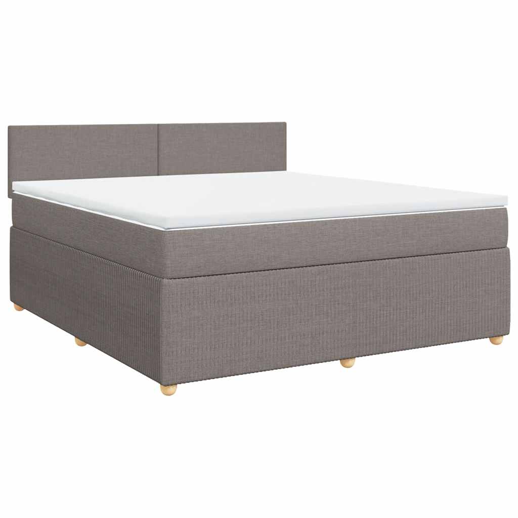 Κρεβάτι Boxspring με Στρώμα Taupe 180x200 εκ. Υφασμάτινο - Pakobazaar