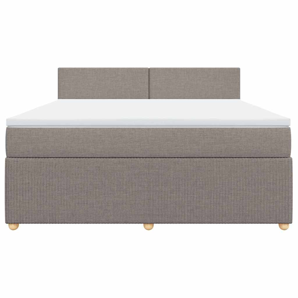 Κρεβάτι Boxspring με Στρώμα Taupe 180x200 εκ. Υφασμάτινο - Pakobazaar