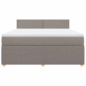 Κρεβάτι Boxspring με Στρώμα Taupe 180x200 εκ. Υφασμάτινο - Pakobazaar