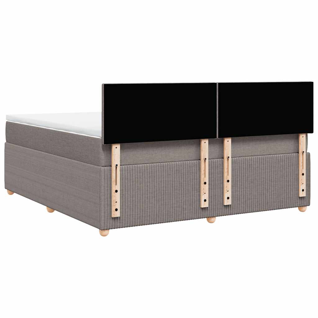 Κρεβάτι Boxspring με Στρώμα Taupe 180x200 εκ. Υφασμάτινο - Pakobazaar