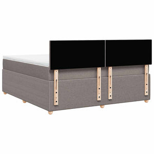 Κρεβάτι Boxspring με Στρώμα Taupe 180x200 εκ. Υφασμάτινο - Pakobazaar