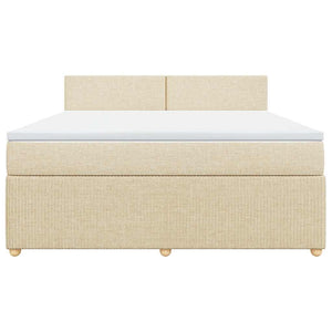 Κρεβάτι Boxspring με Στρώμα Κρεμ 180x200 εκ. Υφασμάτινο - Pakobazaar