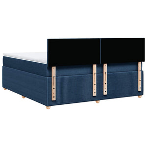 Κρεβάτι Boxspring με Στρώμα Μπλε 180x200 εκ. Υφασμάτινο