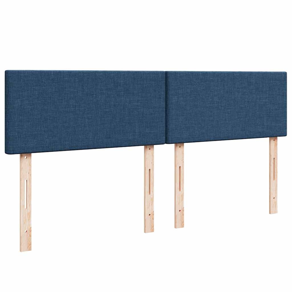 Κρεβάτι Boxspring με Στρώμα Μπλε 180x200 εκ. Υφασμάτινο