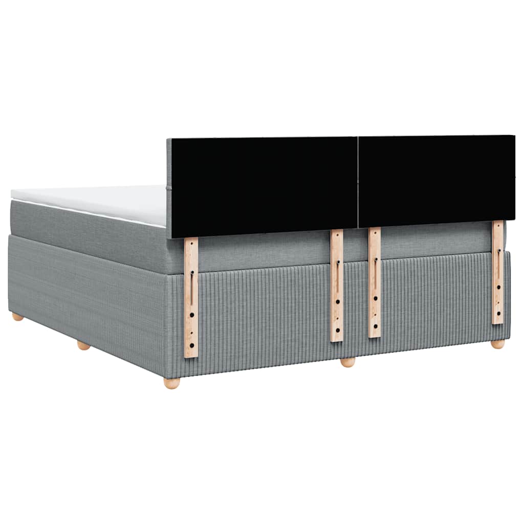 Κρεβάτι Boxspring με Στρώμα Ανοιχτό Γκρι 180x200 εκ. Υφασμάτινο - Pakobazaar