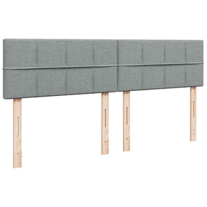 Κρεβάτι Boxspring με Στρώμα Ανοιχτό Γκρι 180x200 εκ. Υφασμάτινο - Pakobazaar
