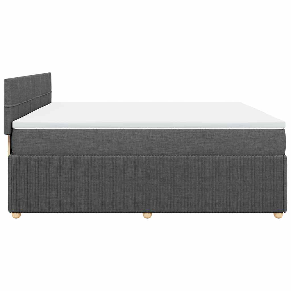 Κρεβάτι Boxspring με Στρώμα Σκούρο Γκρι 180x200 εκ Υφασμάτιν - Pakobazaar