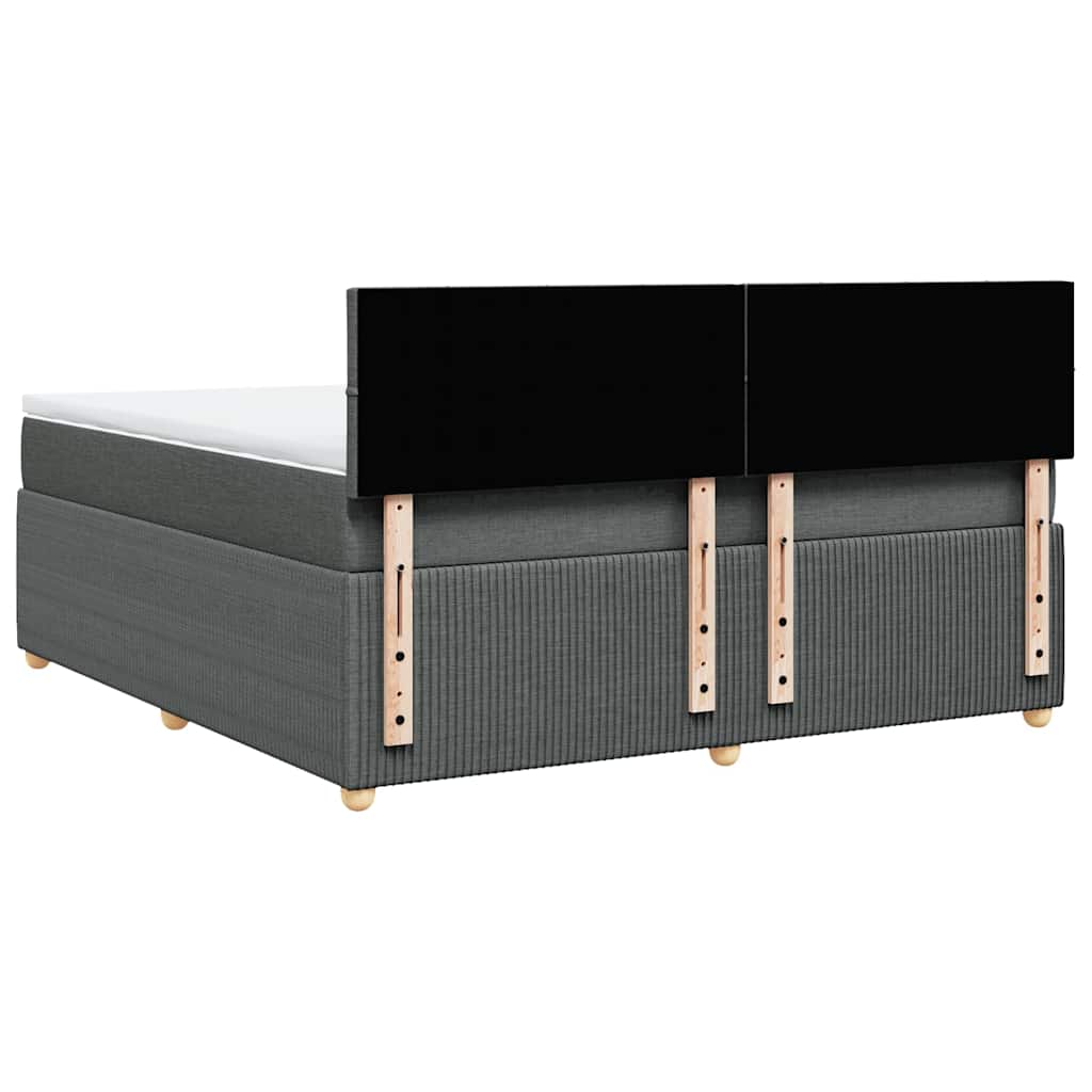 Κρεβάτι Boxspring με Στρώμα Σκούρο Γκρι 180x200 εκ Υφασμάτιν - Pakobazaar