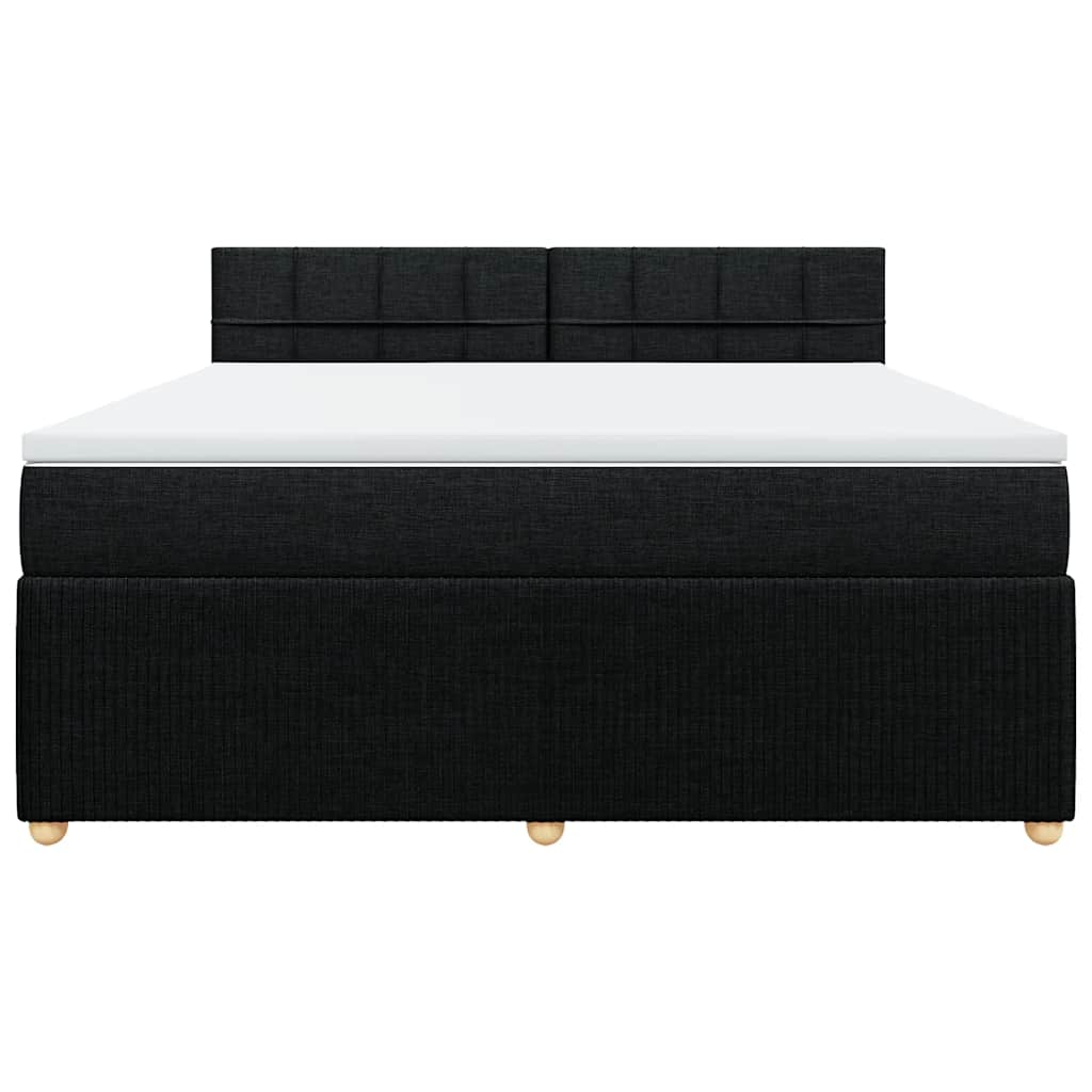 Κρεβάτι Boxspring με Στρώμα Μαύρο 180x200 εκ. Υφασμάτινο - Pakobazaar