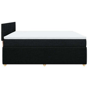 Κρεβάτι Boxspring με Στρώμα Μαύρο 180x200 εκ. Υφασμάτινο - Pakobazaar