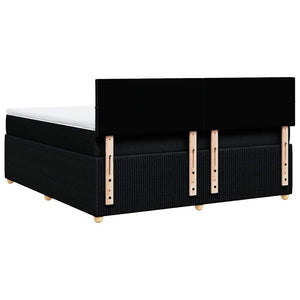 Κρεβάτι Boxspring με Στρώμα Μαύρο 180x200 εκ. Υφασμάτινο - Pakobazaar