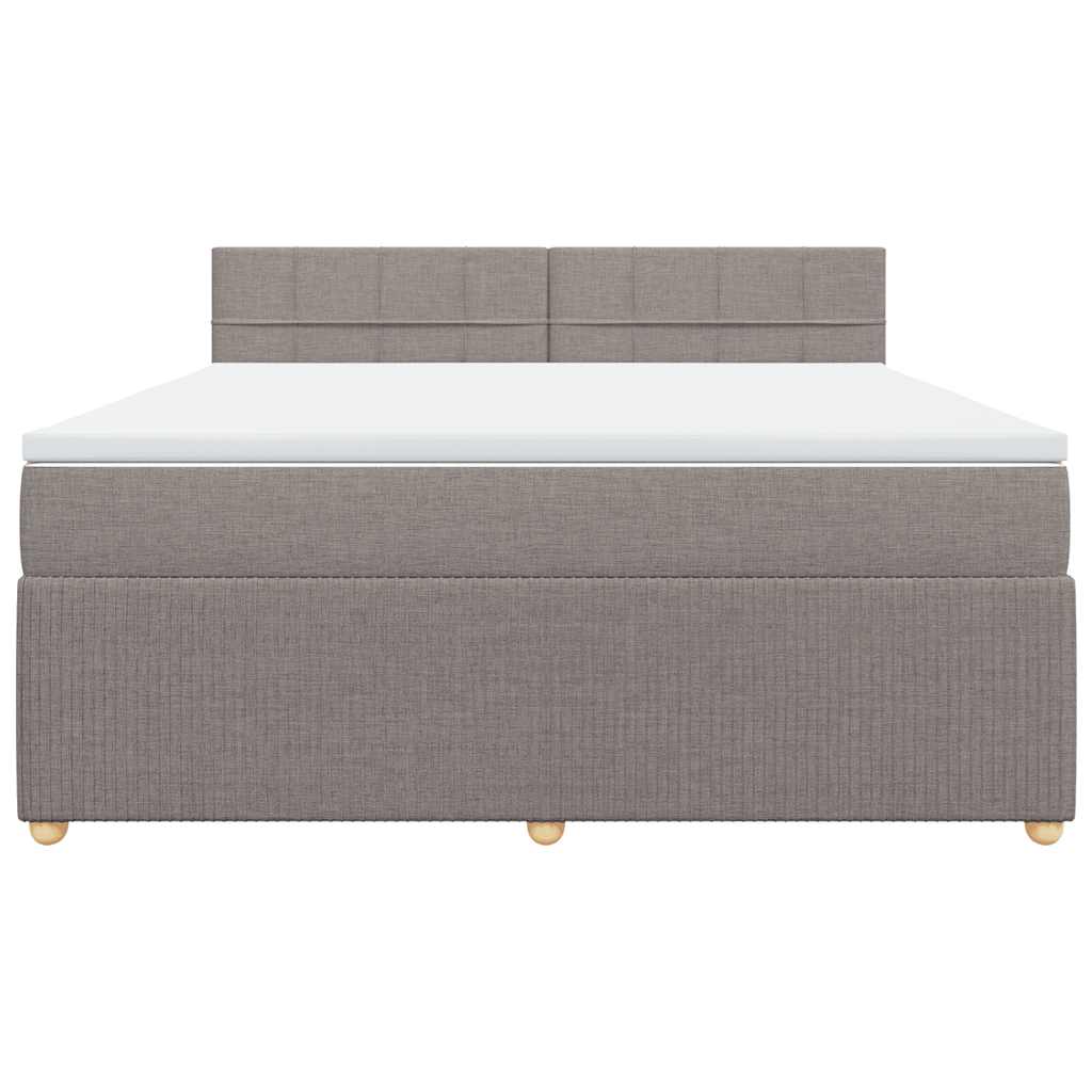 Κρεβάτι Boxspring με Στρώμα Taupe 180x200 εκ. Υφασμάτινο - Pakobazaar