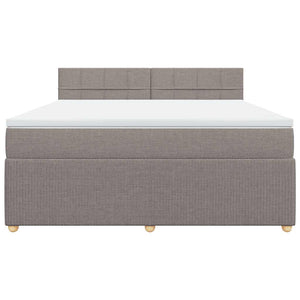 Κρεβάτι Boxspring με Στρώμα Taupe 180x200 εκ. Υφασμάτινο - Pakobazaar
