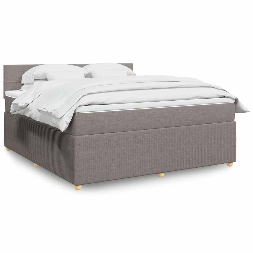 Κρεβάτι Boxspring με Στρώμα Taupe 180x200 εκ. Υφασμάτινο - Pakobazaar