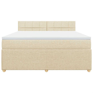 Κρεβάτι Boxspring με Στρώμα Κρεμ 180x200 εκ. Υφασμάτινο