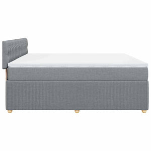 Κρεβάτι Boxspring με Στρώμα Ανοιχτό Γκρι 180x200 εκ. Υφασμάτινο - Pakobazaar