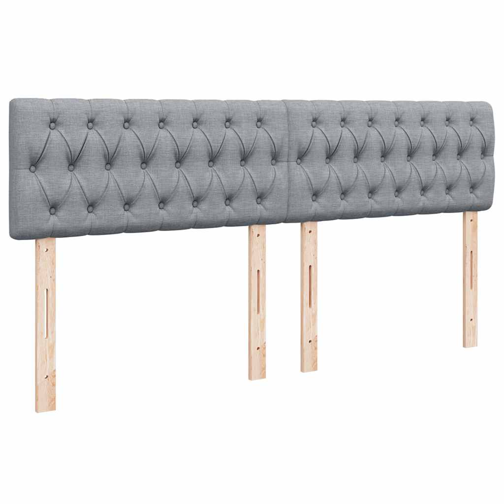 Κρεβάτι Boxspring με Στρώμα Ανοιχτό Γκρι 180x200 εκ. Υφασμάτινο - Pakobazaar