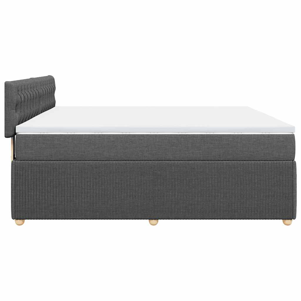 Κρεβάτι Boxspring με Στρώμα Σκούρο Γκρι 180x200 εκ Υφασμάτιν - Pakobazaar