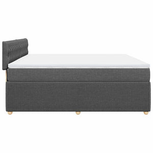 Κρεβάτι Boxspring με Στρώμα Σκούρο Γκρι 180x200 εκ Υφασμάτιν - Pakobazaar