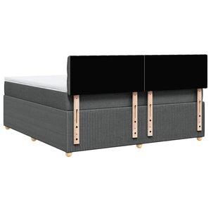 Κρεβάτι Boxspring με Στρώμα Σκούρο Γκρι 180x200 εκ Υφασμάτιν - Pakobazaar