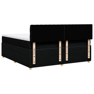 Κρεβάτι Boxspring με Στρώμα Μαύρο 180x200 εκ. Υφασμάτινο - Pakobazaar